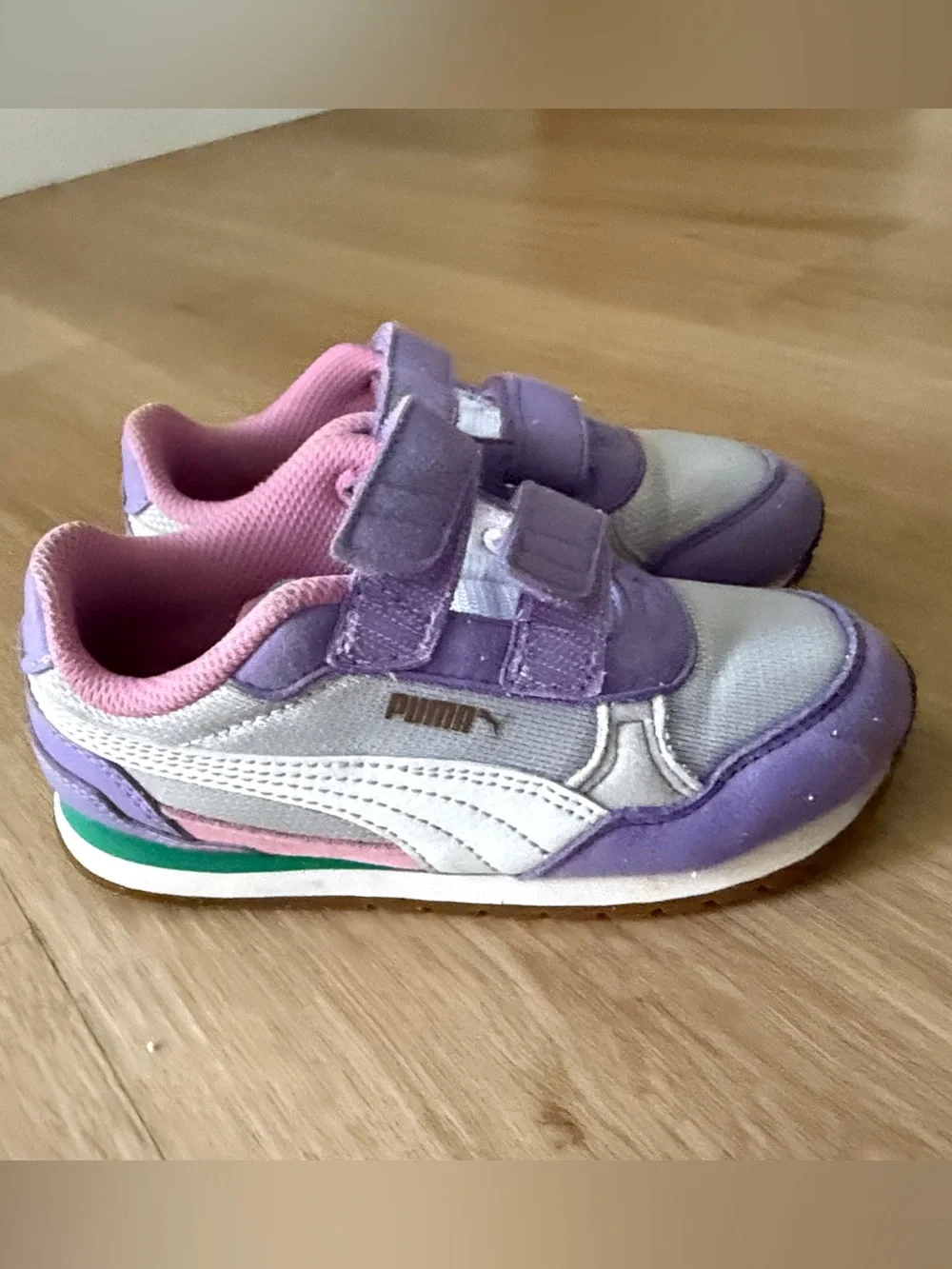 Puma Future Rider Kids - Grey Purple & Pink w/ Velcro Strap